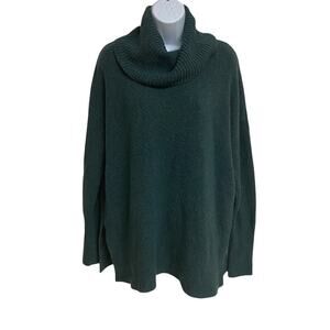 Nanette Lepore Green Cowl Neck Knit Sweater Wool Blend Women’s Size L